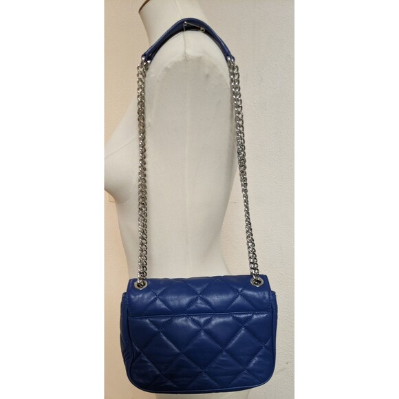 MICHAEL KORS Admiral Blue Lambs Leather Quilted SLOAN Handbag Purse - Picture 4 of 16